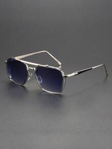 1 件男士复古方形框架时尚眼镜 - 多色 - 查看 12