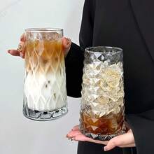 1件 500ml/17.6oz 早餐玻璃杯、調酒杯、奶昔杯，可重複使用且僅限手洗，無鉛玻璃，適用於冰咖啡、果汁、威士忌和啤酒，居家、酒吧與餐廳使用的完美選擇 - 彩色 - 查看 3