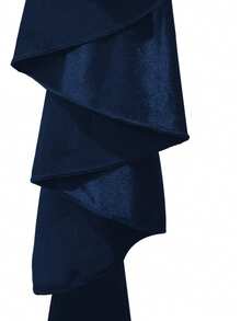 1 pieza Vestido ajustado con volantes y espalda descubierta para mujer, adecuado para fiestas, bares, vacaciones, vestido mini sin mangas de moda - Azul Marino - Ver 6