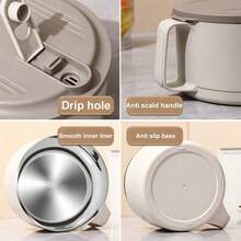 1 件大容量不锈钢面碗，宿舍方便面杯午餐盒带盖保温碗，学校用品 - 彩色 - 查看 6