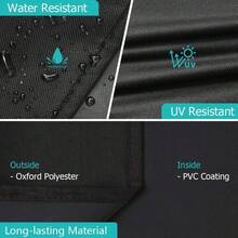 Funda para asador de carbón y pellets de 60 pulgadas, funda para ahumador con desfase, resistente y impermeable de 600D para Brinkmann, Char-Broil, Weber, Nexgrill, New Braunfels y Oklahoma Joe's - Negro - Ver 4