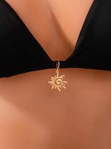 1 Pc The Sun Bikini Charm Women Summer Vacation Beach Travel Bikini Pendant, Cute Swimwear Decoration Accessories For Women Gold Jewelry