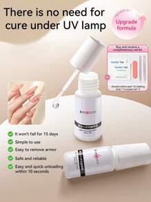 2 Peças Conjunto, Adesivo para Unhas Super Forte Removível com Zero Dor, 6ml, para Unhas Acrílicas, Pontas de Unhas, Aplicação Rápida, Duradouro, Fácil de Usar, Adesivo para Unhas Postiças DIY, Sem Necessidade de Cura com Lâmpada de Unhas