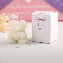 Cute Bear Shaped Aromatherapy Candle, Rose Cluster Aesthetic Handmade Soy Wax Fragrance Decoration Candle Suitable For Desktop Photo Props, Weddings, Birthdays, Meditation, Stress Perfect Mother's Day Gift (Bear)