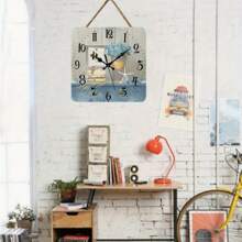 10-Inch Square Vintage Style Wall Clock, Creative European Design, Suitable For Living Room, Bedroom, Study, Office, Dining Room, Cafe, Bar, Home Decor Room Decor Clock Wall Bedroom Decor Dormitory Decor Back To School School Decor School Surprise