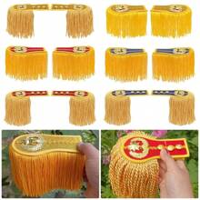 1 Paar Schulterstück Epauletten Brosche Bord Multifunktionale Quaste Fransen Epauletten für Trommel Horn Band Jacken Mäntel Epaulette