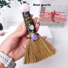 1pc Crystal Heart Shape Magic Broom Natural Amethyst Quartz Stone Craft Witch Broomstick Divination Cleansing Home Decoration Christmas Gift - Heart Broom - View 13