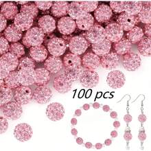 10/20/30/50/100 pièces Perle de strass plat en verre blanc de 10 mm, boule à facettes Disco, convient pour la fabrication de bijoux, bracelets DIY, colliers, boucles d'oreilles et travaux d'artisanat