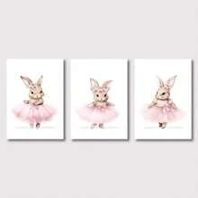 1 件/3 件墙壁艺术海报可选框架动物波西米亚风卡通帆布画、狐狸、兔子、蜜蜂、熊、刺猬、花卉海报、艺术印刷品、墙壁照片、婴儿、儿童房、带框架的墙壁艺术 - 彩色 - 查看 40