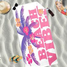 1pc Ultra Soft Microfiber Beach Towel, Quick Dry Absorbent Lightweight Towel For Beach, Bathroom, Swimming
