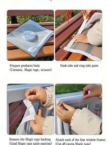 1 Pack White Self-Adhesive Mosquito Net – Classic Mesh Design, Invisible Rectangle, Reusable And Washable, Insect And Fly Protection Window Screen For Summer Use - White - View 12