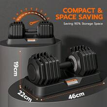 Adjustable Dumbbells Set, 11kg/24.5kg/55lbs Dumbbell Weights Pair For Men And Women, Anti-Slip Handle With Safety Locking Mechanism For Home Gym Exercise Equipment