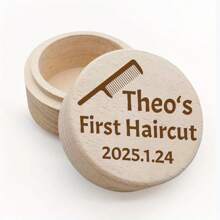 Caixa Memorial de Madeira Vintage Personalizada para Coleção de Cabelo - Primeira Cort de Cabelo e Armazenamento de Cabelo Grávido, Presente Perfeito para Novos Pais, Essenciais de Organização Doméstica, Caixa de Armazenamento de Organização Doméstica Volta às Aulas