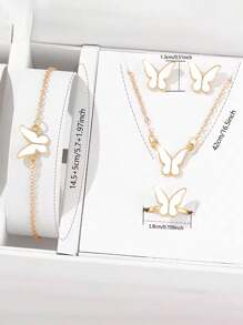 6pcs Women's Quartz Watch With Butterfly Bracelet Set
