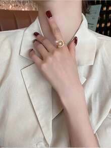 1pc EU/Middle East Style Sun & Moon Design, 2025 Fashion/Mythical Motif, High-Quality Copper Micro-Inlaid Cubic Zirconia Open Ring, Suitable For Women In College, Business, Casual, Nightclub, Daily Wear