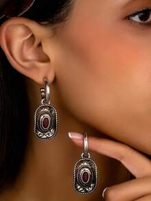 1 paire de boucles d'oreilles vintage bohème style western à pendentif, convient pour le port quotidien et les vacances des femmes - boucles d'oreilles - Voir 9