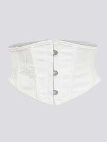 加大码女式花卉印花束腰带，优雅成熟魅力 - 梭织面料，前扣后系带设计 - 彩色 - 查看 23