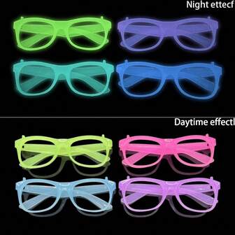 5 件夜光眼镜生日派对礼品霓虹派对装饰用品圣诞节婚礼发光道具礼物