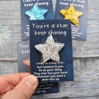 1/4/5pcs Fun Resin Stars With Inspirational "You Are A Star, Keep Shining" Can Bring Comfort And Positive Emotions To Your Loved Ones During Exams, Surgeries Or Difficult Times, Wishing Them Good Luck. Good Luck Card Inspirational Gift Thanksgiving Gift Good Luck Gift Birthday Gift Valentine's Day Gift