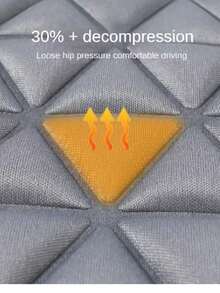 Breathable Fabric Car Seat Cover, 3D Triangular, Concave, Convex, Hip Massage Pull, General Car Seat Cushion With Backrest Pillow - Gray 1Set - 查看 5