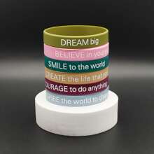 Set de 12 pulseras de silicona con citas motivacionales positivas, pulseras inspiradoras adecuadas para uso diario y como regalo