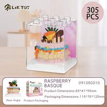 Cute Cartoon Cake, Strawberry Panna Cotta, Swiss Roll Desserts Series Micro Bead Construction Building Blocks 3D Ornament Small Gift - Multicolor - View 13