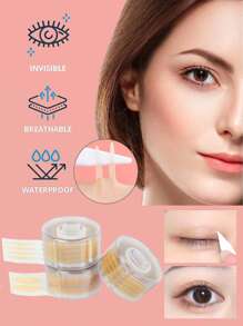 1200 pezzi Nastro adesivo invisibile per sollevamento delle palpebre, ipoallergenico, effetto lifting istantaneo degli occhi, con strumenti, fibra di rete naturale, traspirante e senza alcol, adatto per palpebre cadenti, lasse e irregolari, cambia forma dell'occhio istantaneamente, effetto duraturo