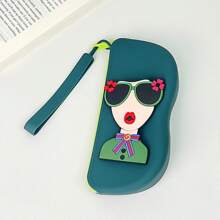 1pc A Silicone Glasses Case For Storage, Featuring A Handle For Hanging, Suitable For Travel And Portable Use. It Is Waterproof And Shockproof, Designed To Keep Glasses And Regular Glasses Dust-Free,Ideal Fashion Glasses Storage Accessories