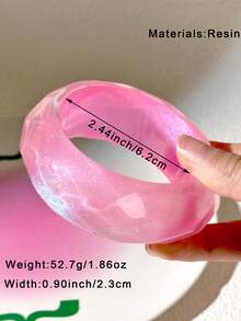 1pc Fashionable Vibrant Color Women Personalized Bracelet, Round And Square Shape Suitable For Daily Wear And Gift - Multicolor - View 12