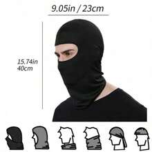 1 pièce Cagoule pare-vent - Ensemble de cache-col et de masque couvrant tout le visage - Protection intégrée de qualité pour les sports de plein air, le cyclisme, la protection solaire et les aventures par tous les temps - Masque de ski sans couture, respirant et réglable