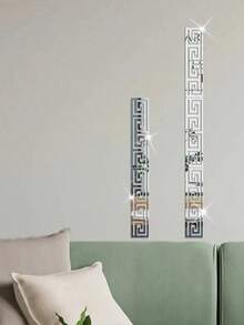 10 piezas de Pegatinas de Espejo DIY, Calcomanías de Pared Autoadhesivas Removibles, Patrón Geométrico de Llave Griega, Adecuado para Decoración del Hogar, Estudio de Arte, Fondo de Dormitorio - Multicolor - Ver 9