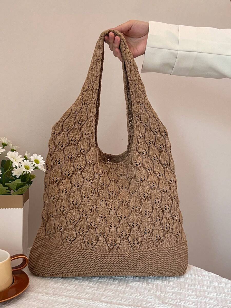 Strandbeutel für den Sommerurlaub, Umhängetasche mit großer Kapazität, elegante Mode-Umhängetasche für Frauen, gehäkelte gewebte Reisetasche, Reisenotwendigkeiten, Muttertagsgeschenk, Hochzeitssaison Brautjungfer Geschenktasche, Lunchtasche für Studentinnen, Geschäftsfrauen