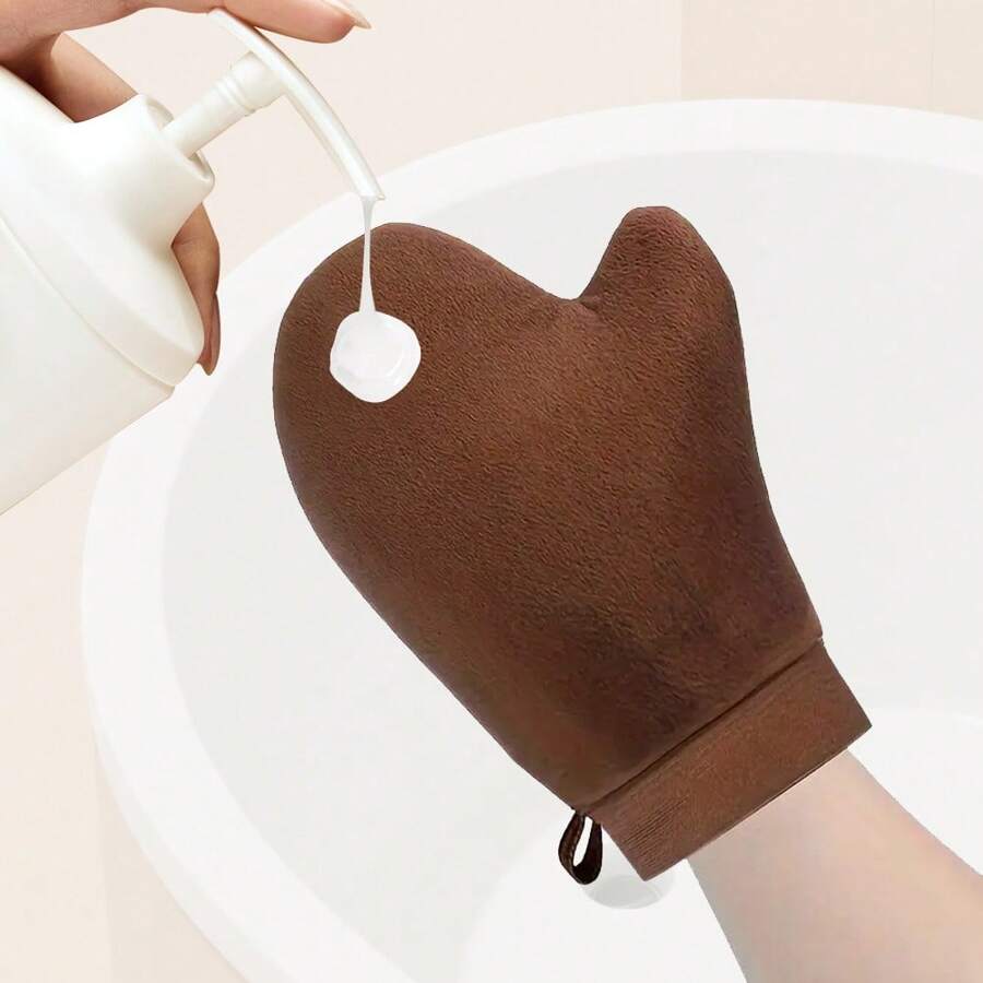1 Set mit 2 wiederverwendbaren Selbstbräuner-Handschuhen, waschbare Kosmetikhandschuhe geeignet für Makeup-Auftrag, Sonnenschutz, Lotionen, Körpermassage