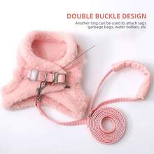 HP112-131件秋冬保暖反光绒中小型宠物背带 - 粉色 - 查看 8