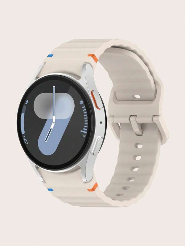 1 pieza Banda de reloj inteligente de silicona con patrón ondulado y costuras a contraste con diseño estrellado compatible con Samsung Galaxy Watch 4/5/6/7 de 40mm/42mm/43mm/44mm/45mm/46mm/47mm/5 Pro