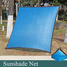 1 pieza Malla de sombreado de color azul para jardín, sombra portátil para invernadero de patio, red de sombra antirrayos UV resistente al calor alto, para jardín, patio, plantas, invernadero, pabellón exterior, césped - Azul - Ver 1