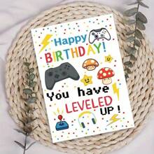 1 pezzo Divertente carta di compleanno a tema videogiochi per vacanze: auguri sinceri di buon compleanno al tuo gamer - un regalo di compleanno meraviglioso e unico adatto per famiglia e amici, forniture scolastiche, ritorno a scuola
