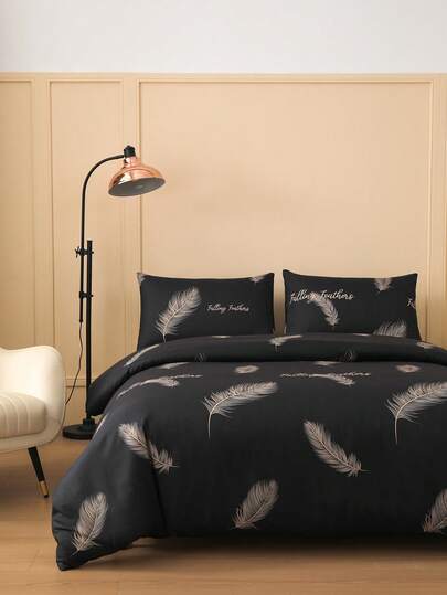 Bộ chăn ga gối 3 món vải Jersey siêu mềm in họa tiết hoa, bao gồm vỏ chăn và vỏ gối, thích hợp cho phòng ngủ ấm cúng, ký túc xá, khách sạn, mọi mùa, mỏng