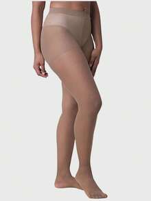 Women's 15 Thread Classic Nude Skin Tone Full-Fit High Waist Seamless Pantyhose - 米色 - 查看 2