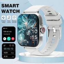 1.83 Inch HD Screen Smartwatch With Touch Control, Customizable Watch Face Wallpaper, Wireless Calling, Call Reminder/Rejection, Multiple Sports Modes, Monitors Exercise Data During Fitness/Exercise, Silicone Strap, USB Charging, Unisex Sports Watch