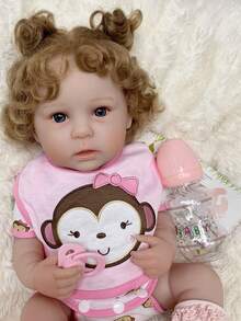 1 pieza Hermosa muñeca bebé reborn de 19 pulgadas, con cabello implantado, anatómicamente precisa e impermeable, recién nacida niña, regalo de cumpleaños perfecto para niños y coleccionistas - Multicolor - Ver 5