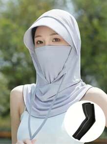1 Piece Face Mask, Hat, & Arm Sleeve Set, Neck Protective Gear For Outdoor Activities Like Hiking, Climbing, Fishing, Cycling Ski Masks
