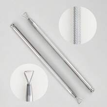 2pcs Stainless Steel Cuticle Nipper And Cuticle Pusher Manicure Set Tools