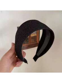 1 stuk Koreaanse vintage denim hoofdband, brede effen haaraccessoires met brede rand voor dames, haarband, haarringen