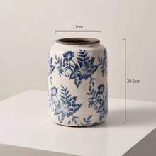 Porcelana w kolorze niebieskim i białym z efektem spękania lodu, lekka, luksusowa dekoracja wazonu ceramicznego, ekskluzywne wrażenie, stół jadalny w salonie, dekoracja wazonu na kwiaty, satysfakcjonujący prezent