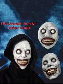 1 pieza de máscaras de terror, máscaras de Halloween, máscaras de diablo sonriente de terror, accesorios de disfraz, adecuadas para fiestas de disfraces de Halloween, accesorios de juego de roles de carnaval