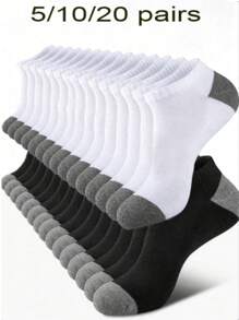 5/10 Pairs Unisex Thin Low Cut Ankle Socks, Moisture Wicking Colorful Athletic Sports Casual Socks, Suitable For Gym