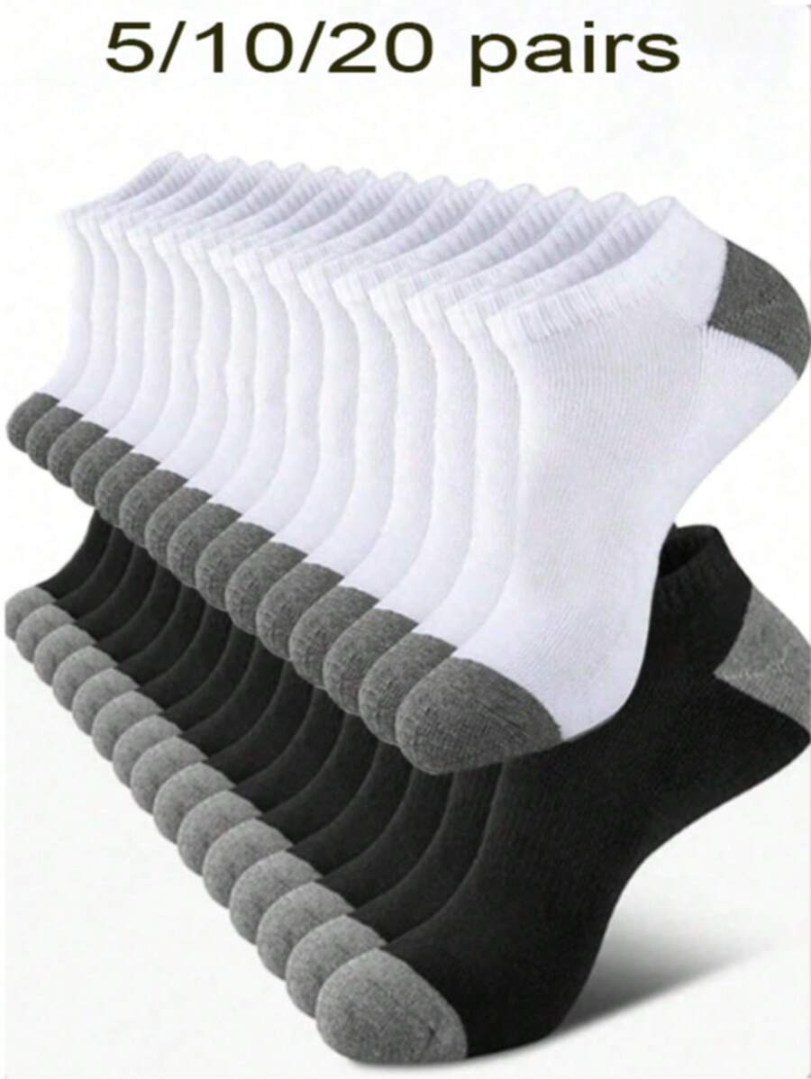 5/10 Pairs Unisex Thin Low Cut Ankle Socks, Moisture Wicking Colorful Athletic Sports Casual Socks, Suitable For Gym