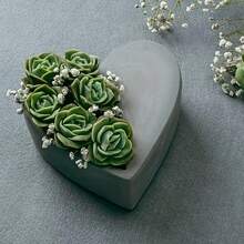 Molde de silicona en forma de corazón para maceta, para hacer macetas, portavelas o portavelas de yeso, arcilla o resina - Blanco - Ver 5