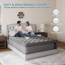 Twin Full Queen King Hybrid Mattress In A Box, 10/12 Inch Euro Top Mattress Medium Firm For Back & Lumbar Support, 100 Night Trial, Pocket Spring Bed For Motion Isolation & Pressure Relief